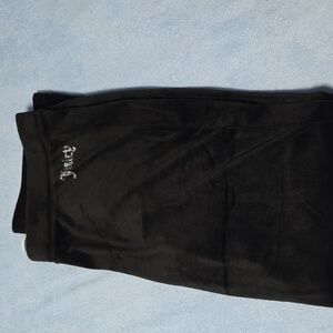 Juicy Couture Black Wide Leg Velour Pants XL NEW